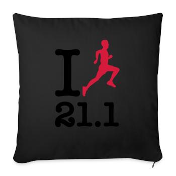 Half Marathon 21.1 - Sofa pillowcase 17,3'' x 17,3'' (45 x 45 cm) - black - Front