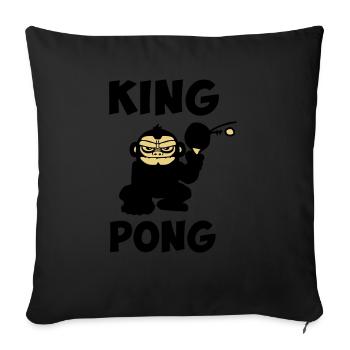 ping pong, tennis de table humour drôle - Housse de coussin décorative 45 x 45 cm - noir - Devant
