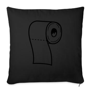 rouleau toilette papier papier toilette toilette toilette wc b - Housse de coussin décorative 45 x 45 cm - noir - Devant