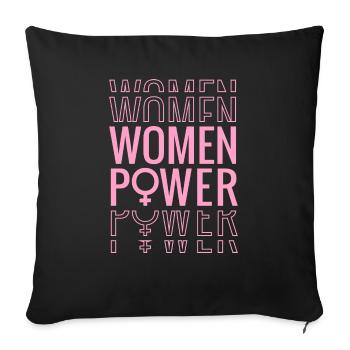 Girl Power Girl Women Power - Sofa pillowcase 17,3'' x 17,3'' (45 x 45 cm) - black - Front