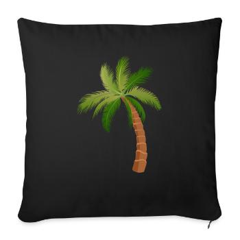 Palme Palmen - Sofakissenbezug 45 x 45 cm - Schwarz - Vorne