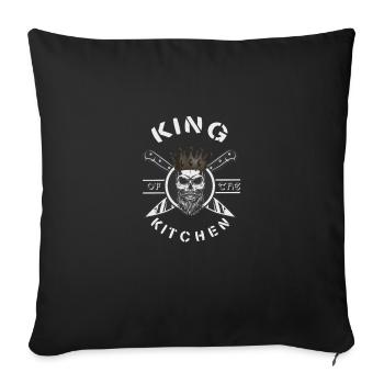 King of the kitchen - Sofa pillowcase 17,3'' x 17,3'' (45 x 45 cm) - black - Front
