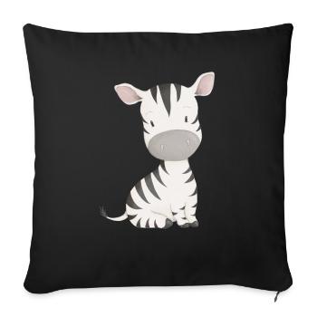 zebra - Sofa pillowcase 17,3'' x 17,3'' (45 x 45 cm) - black - Front