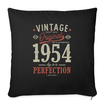 1954 âge de la perfection 1954 Anniversaire - Housse de coussin décorative 45 x 45 cm - noir - Devant