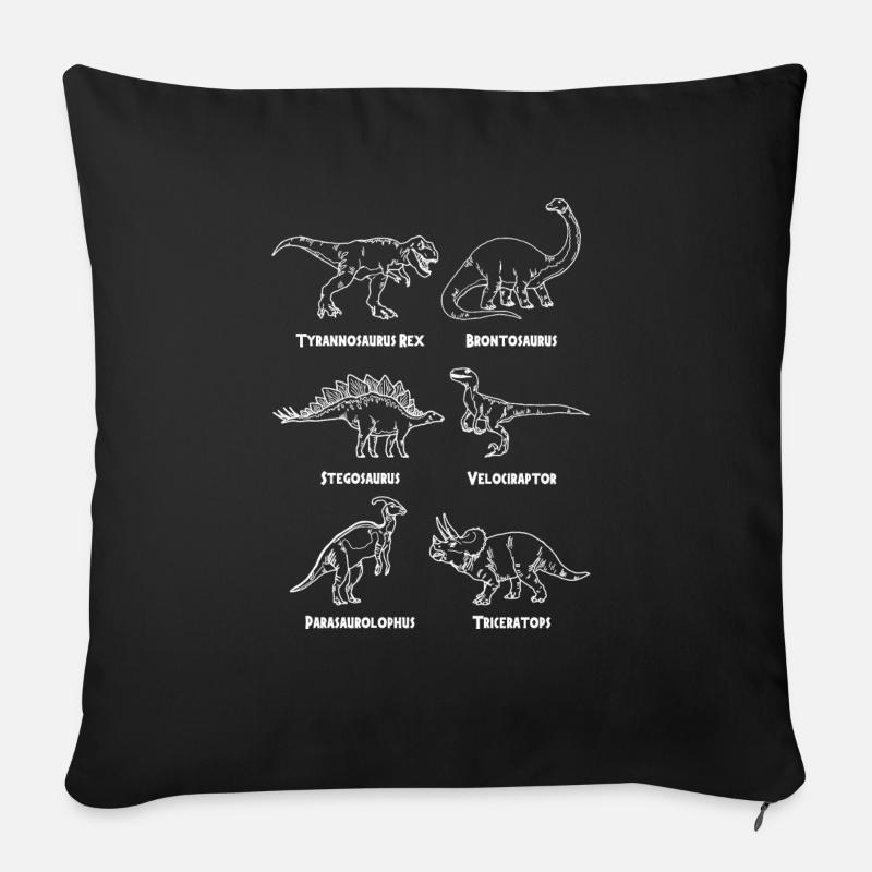 Dinosaurier Sorten - Sofakissenbezug 45 x 45 cm - Schwarz
