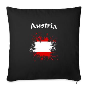 Austria Österreich - Sofakissenbezug 45 x 45 cm - Schwarz - Vorne