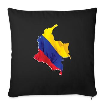 Real Colombia Flag - Flag Map - Sofa pillowcase 17,3'' x 17,3'' (45 x 45 cm) - black - Front