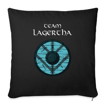 Team Lagertha Geschenk nordische Wikinger Mytholog - Sofakissenbezug 45 x 45 cm - Schwarz - Vorne