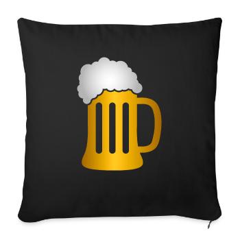 Logo de tasse de bière - Housse de coussin décorative 45 x 45 cm - noir - Devant