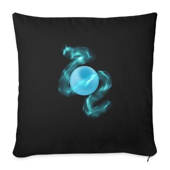 Gaming symbol blue orb - Sofa pillowcase 17,3'' x 17,3'' (45 x 45 cm) - black - Front
