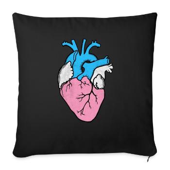 Transgender Love Pride LGBT Heart - Sofa pillowcase 17,3'' x 17,3'' (45 x 45 cm) - black - Front