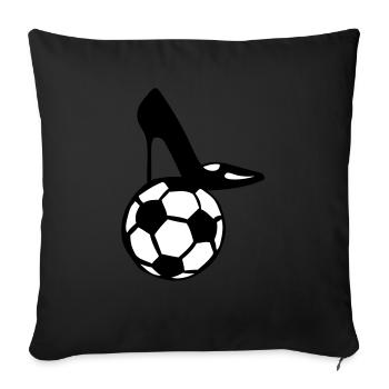 football chaussure talon aiguille femme - Housse de coussin décorative 45 x 45 cm - noir - Devant