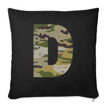 Tarnbuchstabe D - Sofakissenbezug 45 x 45 cm - Schwarz - Vorne