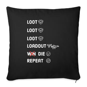 Gamers Life - Sofa pillowcase 17,3'' x 17,3'' (45 x 45 cm) - black - Front