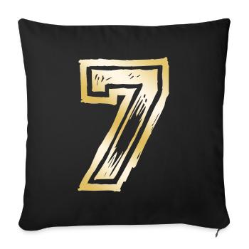 7 Number Gold - Sofa pillowcase 17,3'' x 17,3'' (45 x 45 cm) - black - Front