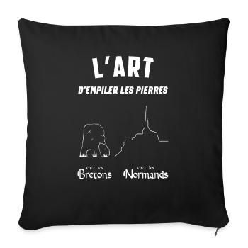 L'art d empiler les pierres - Housse de coussin décorative 45 x 45 cm - noir - Devant
