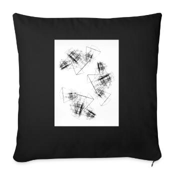 Cubes abstraits - Housse de coussin décorative 45 x 45 cm - noir - Devant