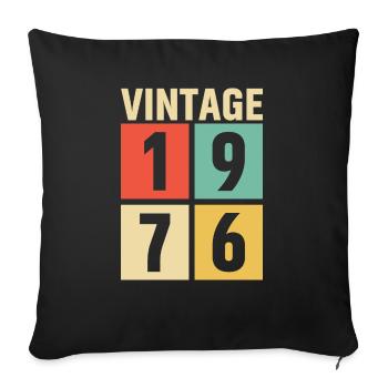 cadeau anniversaire homme amie femme original 1976 - Housse de coussin décorative 45 x 45 cm - noir - Devant