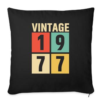 cadeau anniversaire homme amie femme original 1977 - Housse de coussin décorative 45 x 45 cm - noir - Devant