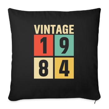 cadeau anniversaire homme amie femme original 1984 - Housse de coussin décorative 45 x 45 cm - noir - Devant