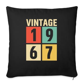 cadeau anniversaire homme amie femme original 1967 - Housse de coussin décorative 45 x 45 cm - noir - Devant