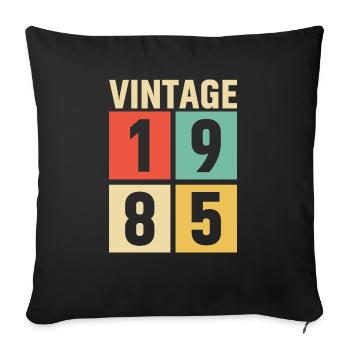 cadeau anniversaire homme amie femme original 1985 - Housse de coussin décorative 45 x 45 cm - noir - Devant