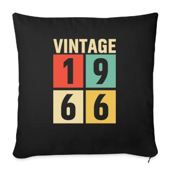 cadeau anniversaire homme amie femme original 1966 - Housse de coussin décorative 45 x 45 cm - noir - Devant