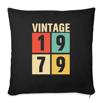 cadeau anniversaire homme amie femme original 1979 - Housse de coussin décorative 45 x 45 cm - noir - Devant