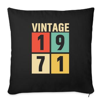 cadeau anniversaire homme amie femme original 1971 - Housse de coussin décorative 45 x 45 cm - noir - Devant
