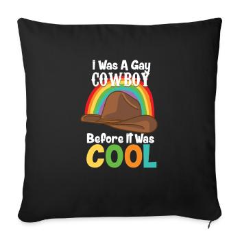 Gay Pride LGBTQ Cool Gay Cowboy - Sofa pillowcase 17,3'' x 17,3'' (45 x 45 cm) - black - Front