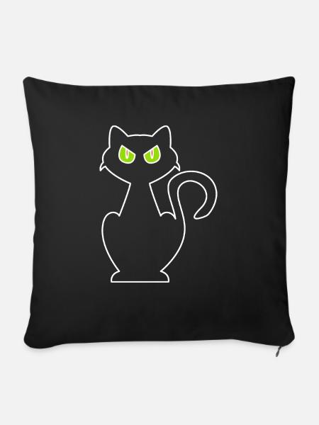 Wütende Katze - Sofakissenbezug 45 x 45 cm - Schwarz