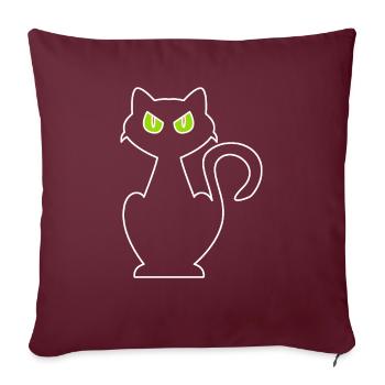 Wütende Katze - Sofakissenbezug 45 x 45 cm - Burgunderrot - Vorne