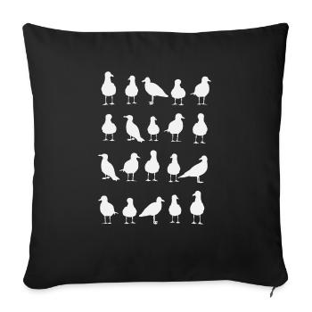 Moin Seagulls in the far north - Sofa pillowcase 17,3'' x 17,3'' (45 x 45 cm) - black - Front