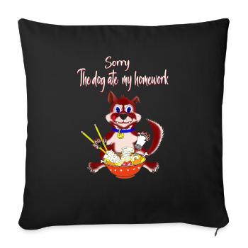 The dog ate my homework - Sofa pillowcase 17,3'' x 17,3'' (45 x 45 cm) - black - Front