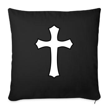 Christliches Kreuz - Sofakissenbezug 45 x 45 cm - Schwarz - Vorne