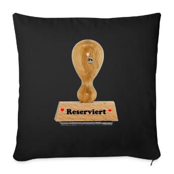 Reserviert Stempel - Sofakissenbezug 45 x 45 cm - Schwarz - Vorne