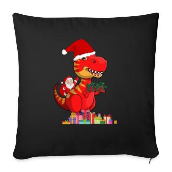 Pere Noel dinosaur - Sofa pillowcase 17,3'' x 17,3'' (45 x 45 cm) - black - Front