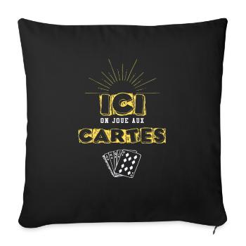 ON AIME LES CARTES - Housse de coussin décorative 45 x 45 cm - noir - Devant