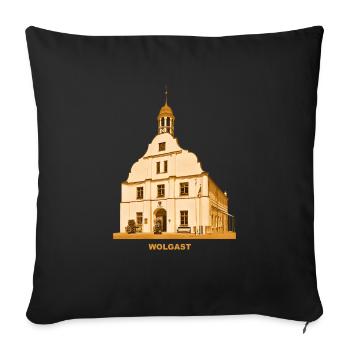 Wolgast Town Hall Baltic Sea Mecklenburg-Vorpommern - Sofa pillowcase 17,3'' x 17,3'' (45 x 45 cm) - black - Front