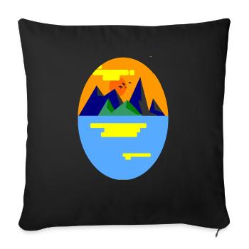Landscape Mountain - Housse de coussin décorative 45 x 45 cm - noir - Devant