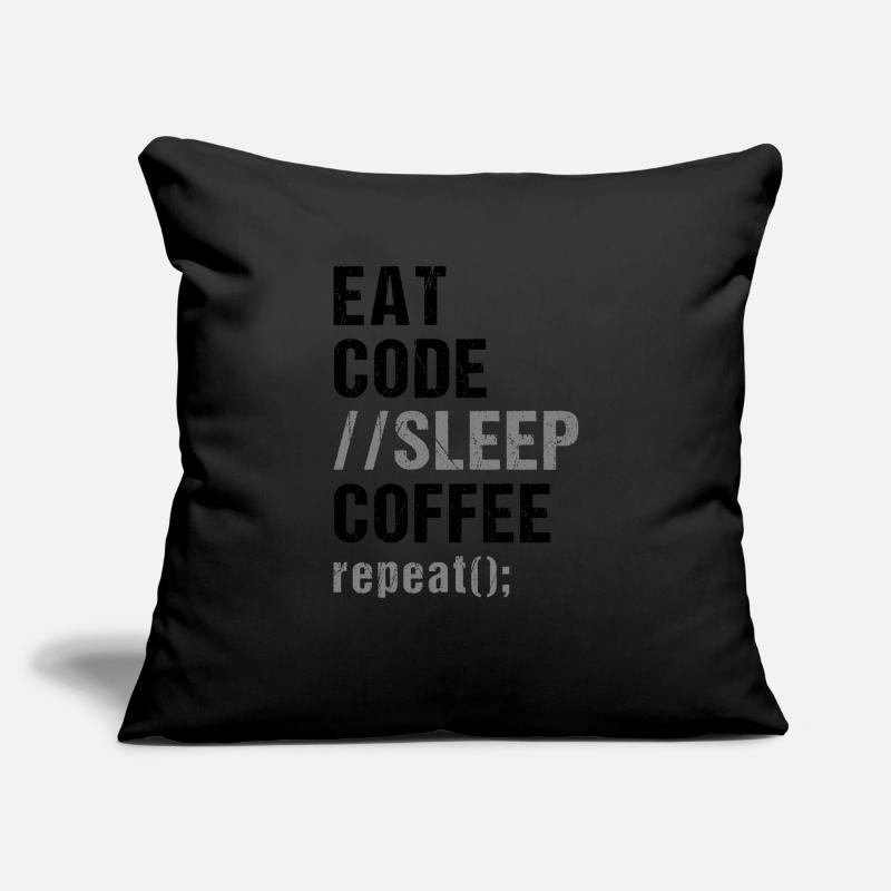 Manger Code Sommeil Café Répéter Housse de coussin décorative 45 x 45 cm
