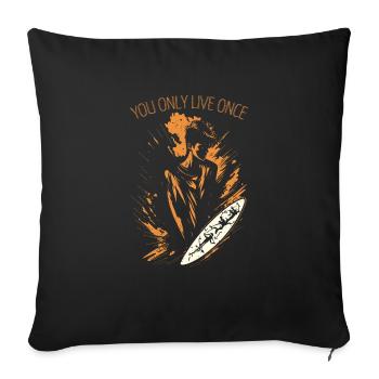 YOLO - Sofa pillowcase 17,3'' x 17,3'' (45 x 45 cm) - black - Front