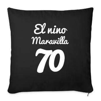 El nino maravilla blanc - Housse de coussin décorative 45 x 45 cm - noir - Devant