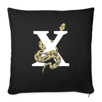 Letter x snake - Sofa pillowcase 17,3'' x 17,3'' (45 x 45 cm) - black - Front