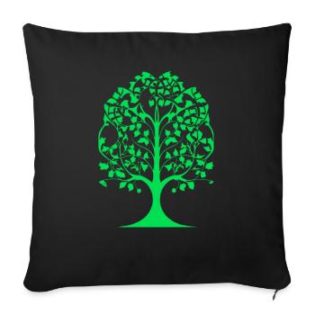 green tree - Sofa pillowcase 17,3'' x 17,3'' (45 x 45 cm) - black - Front