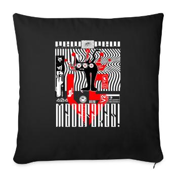 Cat with three eyes - Sofa pillowcase 17,3'' x 17,3'' (45 x 45 cm) - black - Front