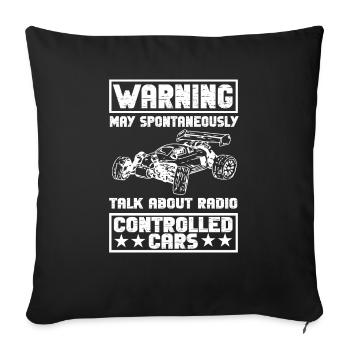 RC Auto Hobby Spruch Ferngestuertes Auto - Sofakissenbezug 45 x 45 cm - Schwarz - Vorne