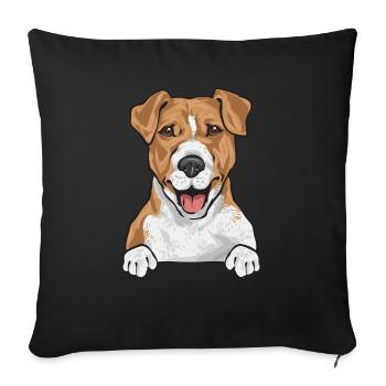 Jack Russell Terrier - Sofa pillowcase 17,3'' x 17,3'' (45 x 45 cm) - black - Front