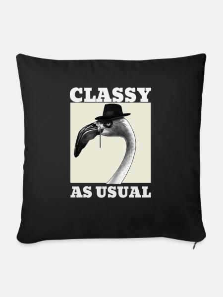 Klassisch wie gewohnt Flamingo - Sofakissenbezug 45 x 45 cm - Schwarz