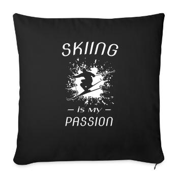 Skiing - Sofakissenbezug 45 x 45 cm - Schwarz - Vorne